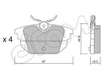 Set placute frana,frana disc CIFAM, Cod: 822-299-0
