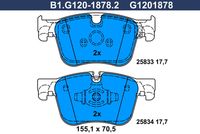 Комплект спирачно феродо, дискови спирачки B1.G120-1878.2 GALFER