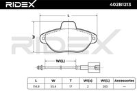 Комплект спирачно феродо, дискови спирачки 402B1213 RIDEX