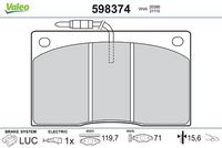 Комплект спирачно феродо, дискови спирачки 598374 VALEO