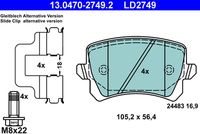 Σετ τακάκια, δισκόφρενα  ATE Ceramic