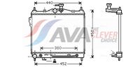 Радиатор, охлаждане на двигателя HYA2102 AVA Clever Choice