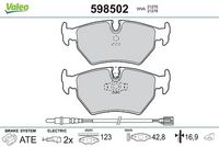 Set placute frana,frana disc VALEO, Cod: 598502