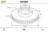 Disc frana VALEO, Cod: 197207