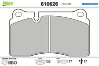 Set placute frana,frana disc VALEO, Cod: 610626