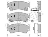 Комплект спирачно феродо, дискови спирачки 22-0277-0 METELLI