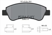 Комплект спирачно феродо, дискови спирачки T1422N PAGID