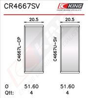 Klaņa apakšējās galvas ieliktnis CR4667SV KING