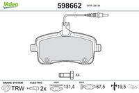 Set placute frana,frana disc VALEO, Cod: 598662