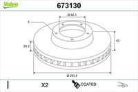 Disc frana VALEO, Cod: 673130