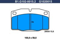 Комплект спирачно феродо, дискови спирачки B1.G102-0015.2 GALFER