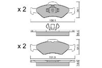 комплект спирачно феродо, дискови спирачки