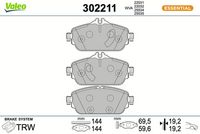 Bremsbelagsatz, Scheibenbremse