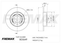 Bremžu diski BD-5649 FREMAX