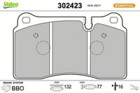 Set placute frana VALEO, Cod: 302423