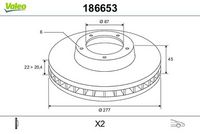 Disc frana VALEO, Cod: 186653