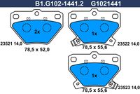 Комплект спирачно феродо, дискови спирачки B1.G102-1441.2 GALFER