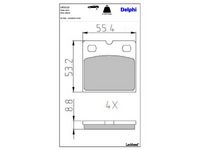 комплект феродо за накладки, дискова ръчна спирачка