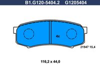 Комплект спирачно феродо, дискови спирачки B1.G120-5404.2 GALFER