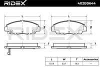 Комплект спирачно феродо, дискови спирачки 402B0644 RIDEX