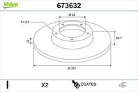 Disc frana VALEO, Cod: 673632