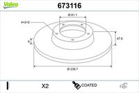Disc frana VALEO, Cod: 673116