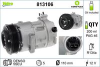 Compresor clima / aer conditionat VALEO, Cod: 813106