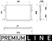 Thumbnail - Lage temperatuurkoeler, intercooler - CIR34000P - MAHLE