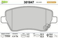 Bremsbelagsatz, Scheibenbremse