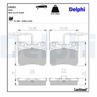 Комплект спирачно феродо, дискови спирачки LP652 DELPHI