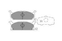 комплект спирачно феродо, дискови спирачки