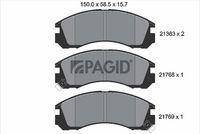 Комплект спирачно феродо, дискови спирачки T3025N PAGID