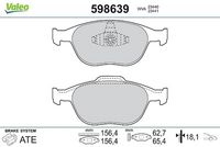 Set placute frana,frana disc VALEO, Cod: 598639