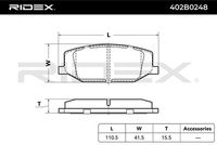 Комплект спирачно феродо, дискови спирачки 402B0248 RIDEX