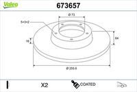 Disc frana VALEO, Cod: 673657