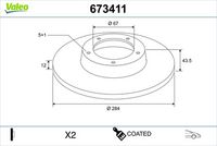 Disc frana VALEO, Cod: 673411