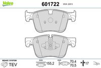 Комплект спирачно феродо, дискови спирачки 601722 VALEO