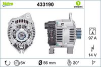 Генератор 433190 VALEO