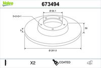 Disc frana VALEO, Cod: 673494