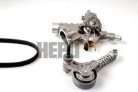 Pompa apa + Set curea transmisie cu caneluri HEPU, Cod: PK03340