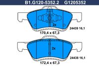 Комплект спирачно феродо, дискови спирачки B1.G120-5352.2 GALFER