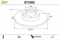 Disc frana VALEO, Cod: 673302
