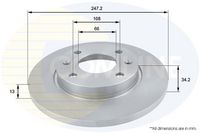 Disc frana COMLINE, Cod: ADC1508