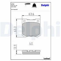 Set placute frana,frana disc DELPHI, Cod: LP45