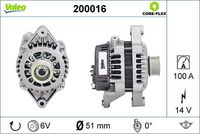 Generator / Alternator VALEO, Cod: 200016