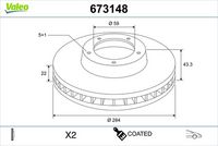 Disc frana VALEO, Cod: 673148