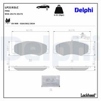 Комплект спирачно феродо, дискови спирачки LP2192LC DELPHI