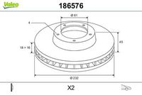 Disc frana VALEO, Cod: 186576