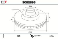 Disc frana FTE, Cod: 9082896