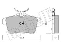 Комплект спирачно феродо, дискови спирачки 22-0855-0 METELLI